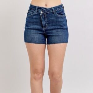 Judy Blue High Waist Criss-Cross Waistband Denim Shorts